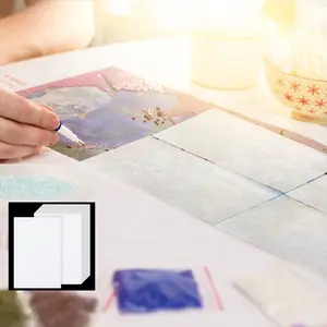 50pcs Diamond Painting Paper Kit, DIY Mosaic Art Craft Supplies, Clear Adhesive Diamond Art Accessories, Easy-To-Use Diamond Art Separation Paper