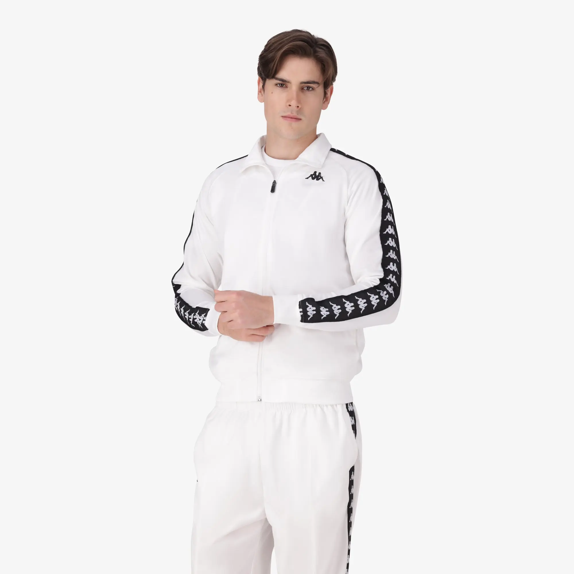 KAPPA BANDA 222 Anniston Sports Jacket - 100% Poly, White-Black, Outdoor Sports Top