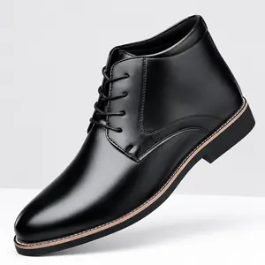 YANXIANSHOES Men's Formal High-Top Lace-Up Closed Leather Closed Toe Footwear for Work, Office,summervibes