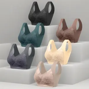 JOINBUY 6 Pcs Lace V-Neck Bralettes Wire-Free Seamless U-Push-Up Bras Sexy Comfort Unibody Everyday Bra Invisible Lift T-Shirt Bra Essentials Mix Colors Breathable Ice Silk Low Waist Underwear tydal wear womens zip up sports active one stylish Cage Teal,s