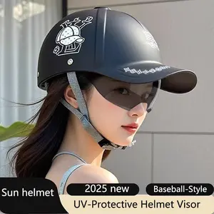 2025 New Unisex Baseball-Cap Style Motorcycle Helmet for Men Women ABS Material Sun Visor Adjustable Fit Electric Bikes