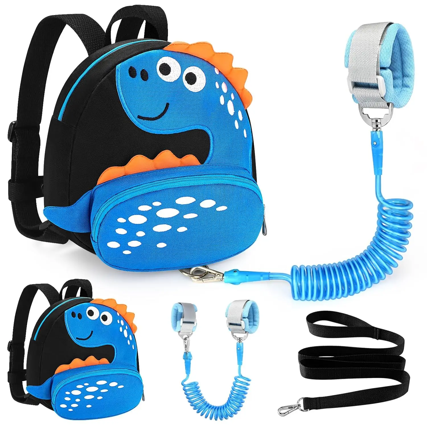 Backpack Leash, Cute Dinosaur Harness Backpacks with Anti Lost Wrist Link, Adorable Backpack Mini Bag Wristband Tether Strap Leashes for Boys Girls