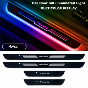 4PCS For TOYOTA Car Door Sensor Lights & Pedal Lights Rechargeable 7 Color LED Welcome Lights with Multiple Modes Fashionable Car Decoration Multicolor Display