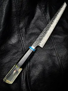 Tidecaller 11” Sashimi Knife – Handmade Japanese Style Long Slicer with Resin Fish Handle
