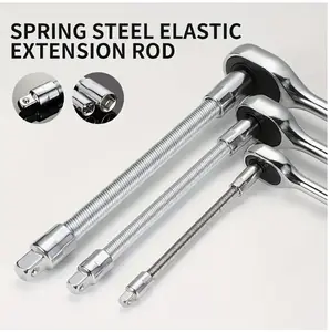 The Perfect 3-in-1 Wrench Set: Bendable Shaft, Long Extension Rod & Power Connector for Fixing Furniture, Cars & Office Equipment