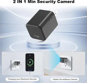 2-in-1 USB Charger Hidden Nanny Cam 1080P HD WiFi Security Camera with Motion Sensor Loop Recording for Home Baby Monitor
