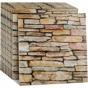 16PCS Peel and Stick Kitchen Backsplash Tiles Waterproof Self Adhesive Easy DIY Heat Resistant Decorative Brick Wall Covering for Kitchen