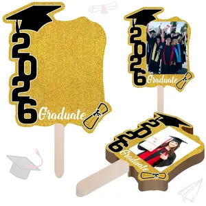 12PCS 2026 Graduation Photo Booth Props Set， Foldable Fan ，Photo Frames Grad Party Selfie Decor Supplies，Trendy 2026 Grad Supplies Perfect Grad Party Decor Gifts, Grad Party Favor