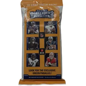PANINI Contenders Pack 2024 Football 22-Card Value Pack Exclusive Green Parallel Look For The Exclusive Green Parallel