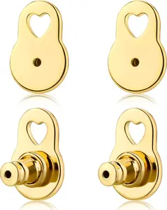 Earring Backs for Droopy Ears, Sturdy Heart Lifter Backs for Heavy Earrings Locking Earring Support Backings for Studs Secure Ear Backers Replacements Locking Ear Supports