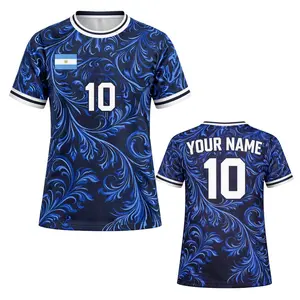 Personalized Argentina Soccer Jersey 2026 Black Blue, Custom Name and Number National Soccer Jersey Men Women Youth