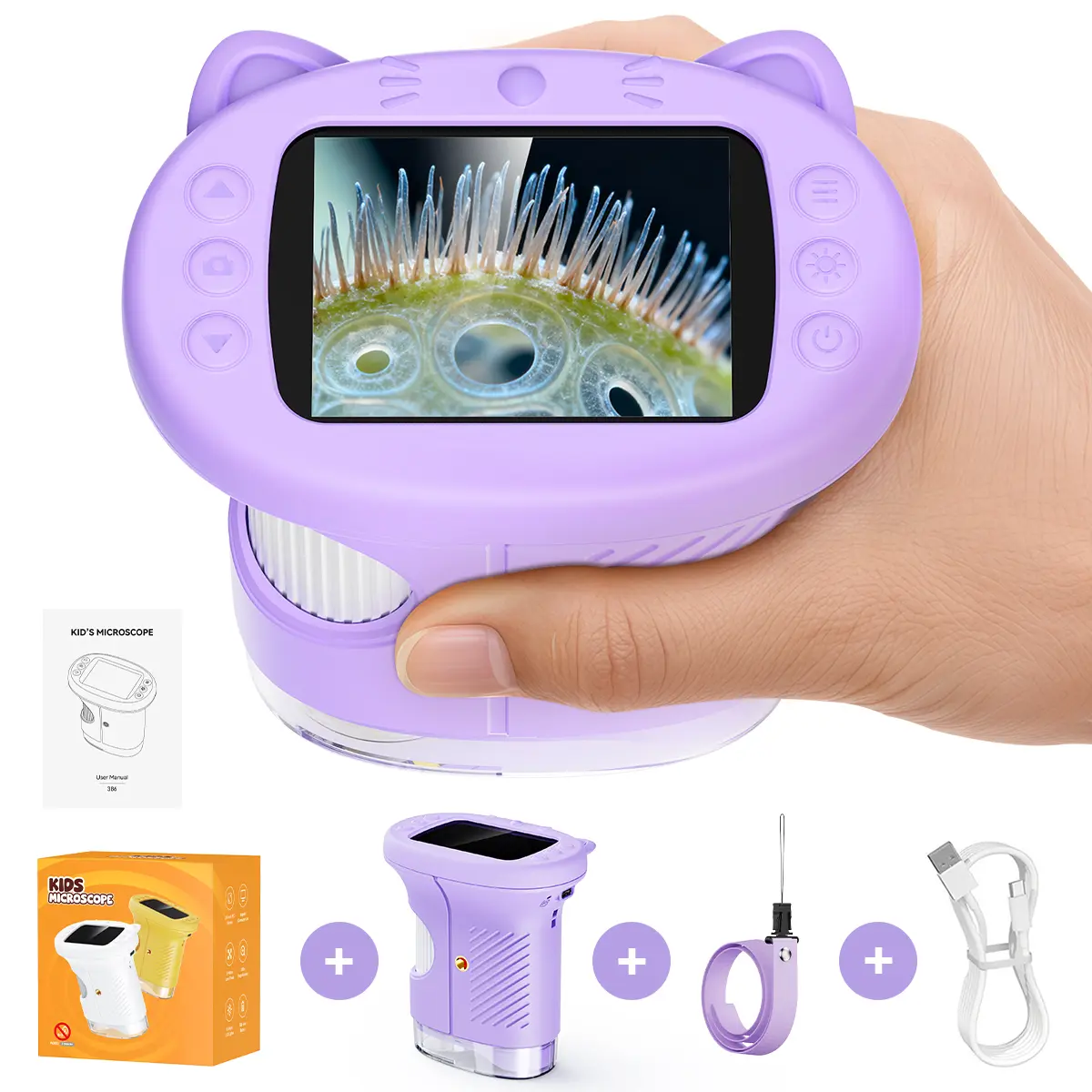 【yunn⭐︎kids LIFE】KOKEI HI-SCOPE 2026 Upgrade] Aspoven 1000X Kids Microscope with Built-in Photo