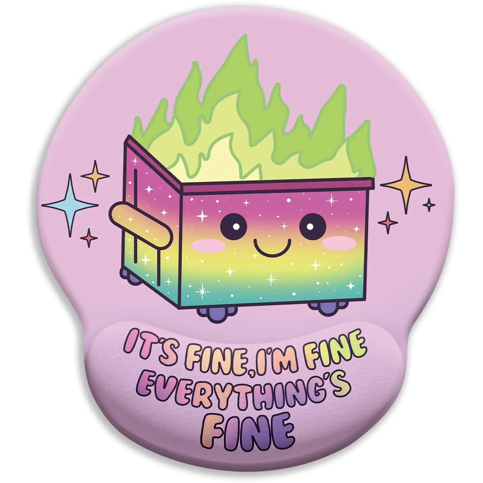 Cartoon Trash Can Design Mouse Pad with Wrist Rest, Ergonomic Memory Foam Wrist Rest, Comfortable Breathable Mouse Pad for Computer, Laptop, Gaming an