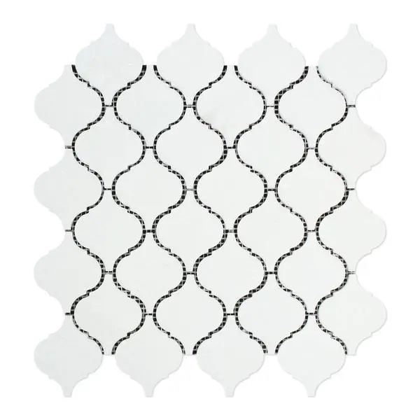 Thassos White Arabesque 12x12 Polished/Honed Marble Mosaic Tile