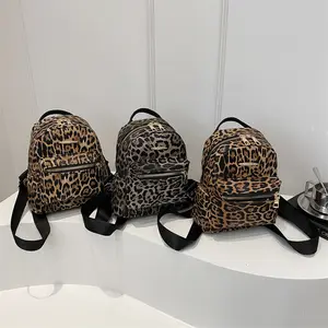 Fashion Vintage Leopard Print Backpack, Perfect for School & Daily Use, Unisex Dual-Layer Shoulder Bag, Lightweight & Spacious