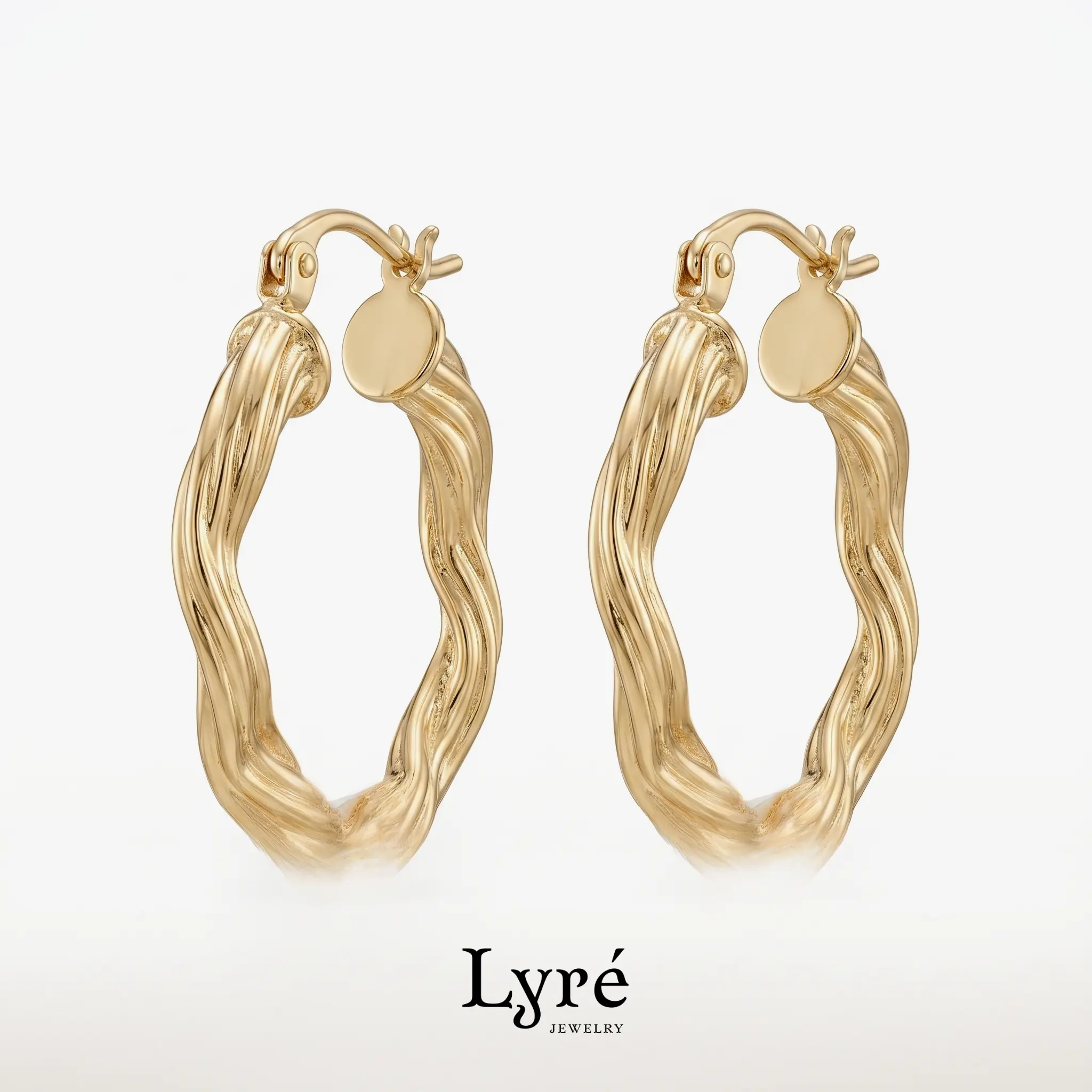 Onde 27mm Twisted Wave Hoop Earrings | ER012