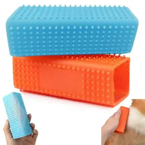 Pet Hair Removal Tool (For Cats and Dogs) Self-cleaning design with soft silicone bristles instantly removes hair Ideal for cars, furniture, carpets, and more - Easy to clean and reusable Deshedding Tool