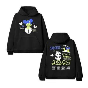 Junior H Sad Girlz Live & Broken Tour 2025 Hoodie, Sweatshirt, T-Shirt – Anime Cloud Girl Graphic with Tour Dates, Unisex Fit for Men and Women, Ideal Gift for Fans