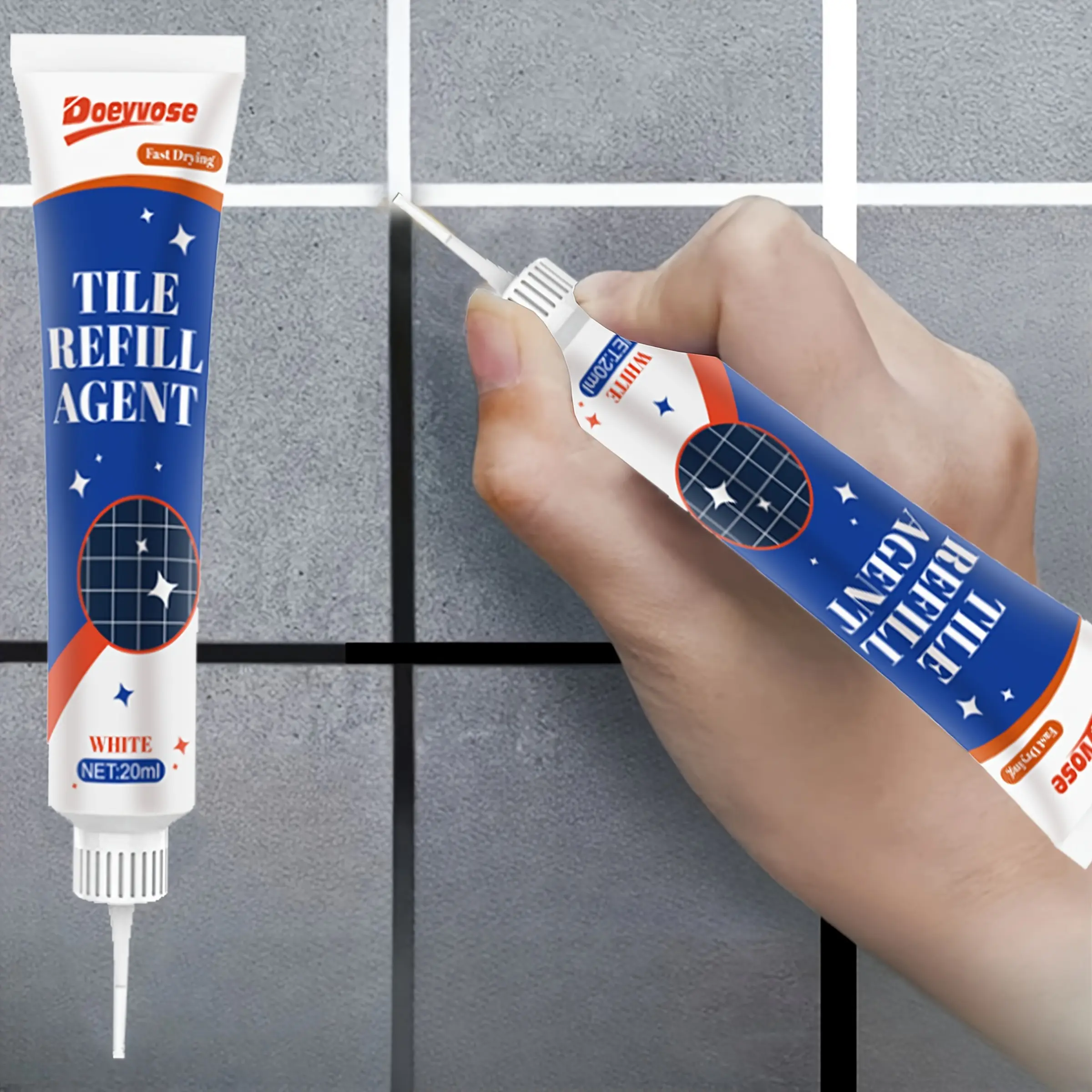 Doeyvose Waterproof Tile Grout Sealant, Easy Application, Versatile, Durable Long-Lasting, Ideal for Kitchen & Bathroom Use
