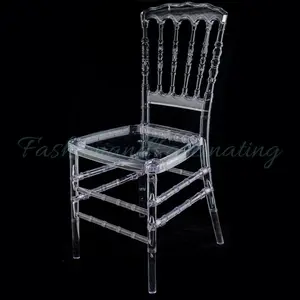 Napoleon｜4 Pack 35.2″ Tall Clear Resin Armless Stacking Chair