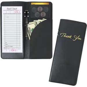 Restaurant Check Presenter Leather Guest Order Server Book Organzier with  Pocket Card Bill Holder Checkbook Presenter Restaurant Servers Books for Waitress Waiter
