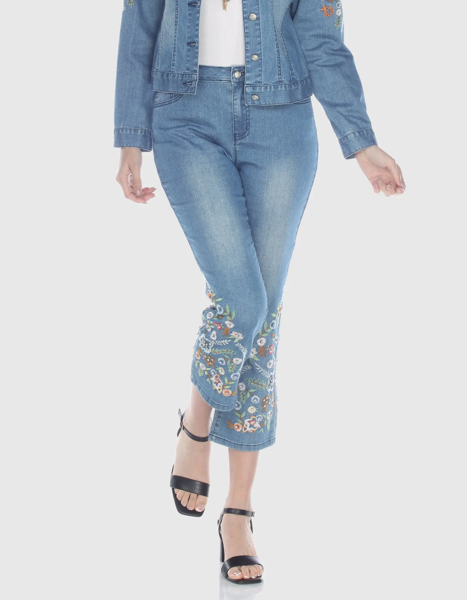 Denim Flower Pants