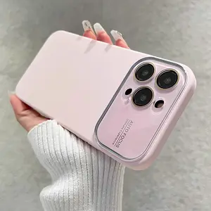 Liquid Soft Touch Protective Case with Large View Lens Window – Compatible with iPhone 13 / 14 / 15 / 16 / 17 Series (Pro & Pro Max), Minimalist Full-Cover Design, Premium Feel in 6 Colours