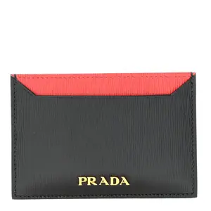 Pre-owned PRADA calfskin leather Small Leather Goods New Card Holder