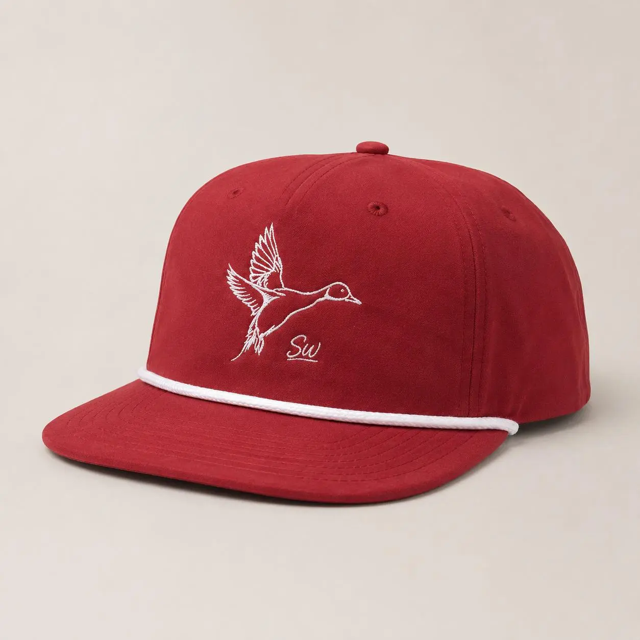 South Wind Hat Co. Cardinal/White Rope Hat Snap Back