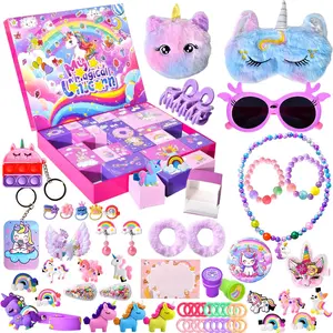 Unicorn Advent Calendar 2026 for Girls, Christmas Countdown Calendar for Kids, with 24 Days Xmas Surprise with Jewellery Bracelet Hair Accessories