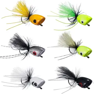 Popper Flies for Fly Fishing Topwater Fishing Lures for Bass Panfish Perch