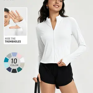 BALEAF Women's UPF 50+ Sun Jacket Full Zip Lightweight Long Sleeve UV Protection Shirt with High Collar Hidden Thumbholes Quick Dry Breathable Moisture Wicking Athletic Top for Hiking Running Fishing Travel Golf Outdoor