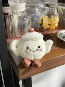 Cute Tea Pot Plush Keychain, Cute Charms Keychain, Keychain Kawaii, Soft Smiley Face Hanging Ornament, Perfect Summer Gift, Holiday & Birthday Present, Collectible Item, Handmade Keychain