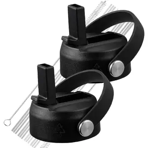 with Straw for Hydroflask Wide Mouth 20 32 40 oz, Flex Straw Lid Fit for   Water Bottles, Flexible Handle Replacement Lid Straws Cap Top Accessories