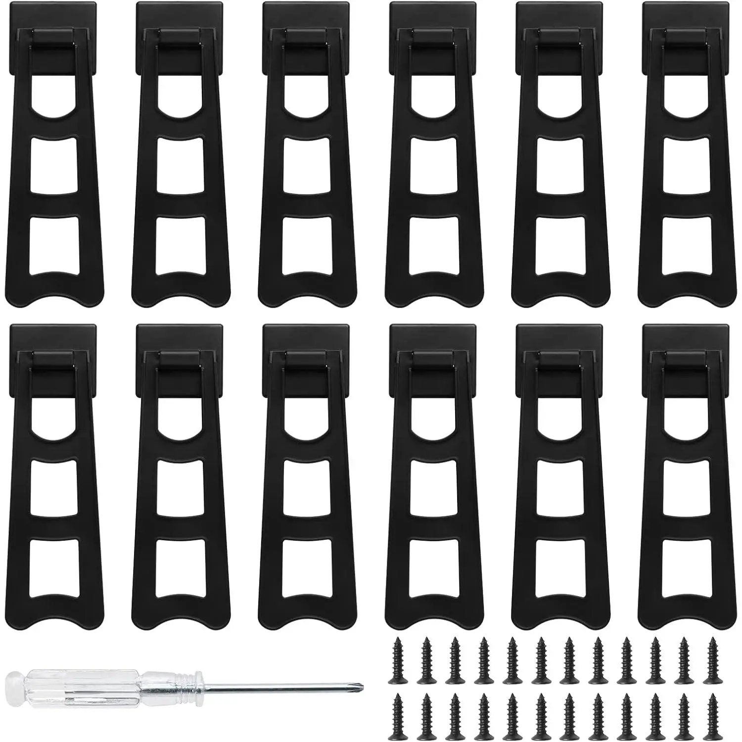 Plastic Picture Frame Easel Back, 5.28” Black Frame Stand, 12 Pcs