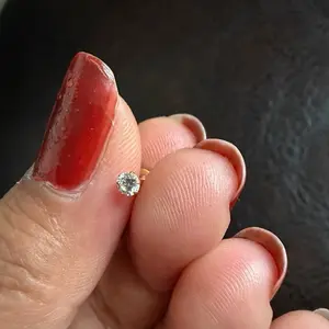 Elegant Nose Pin for Women with Sparkling Diamond Accent and Gold Plated Finish