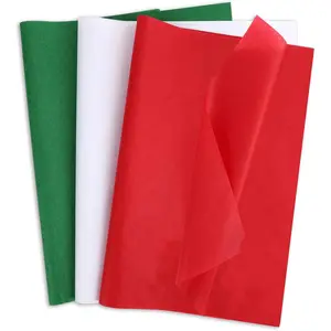 100 Sheets Christmas Tissue Paper, Red Green White Wrapping Tissue Paper for Christmas  Bags Wrapping DIY Crafts Holiday Xmas Party Decoration 19.7 x13.8 Inch