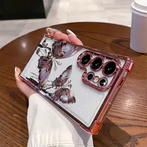 Purple Butterfly,Suitable For Samsung Galaxy S22 S23 S24 S25 ULTRA FE Plus EDGE Gifts, Christmas And Halloween Decorations/Gifts For Girlfriends, Boyfriends, Friends Or Oneself Cover Cellphone Protection Protective Protector Casing