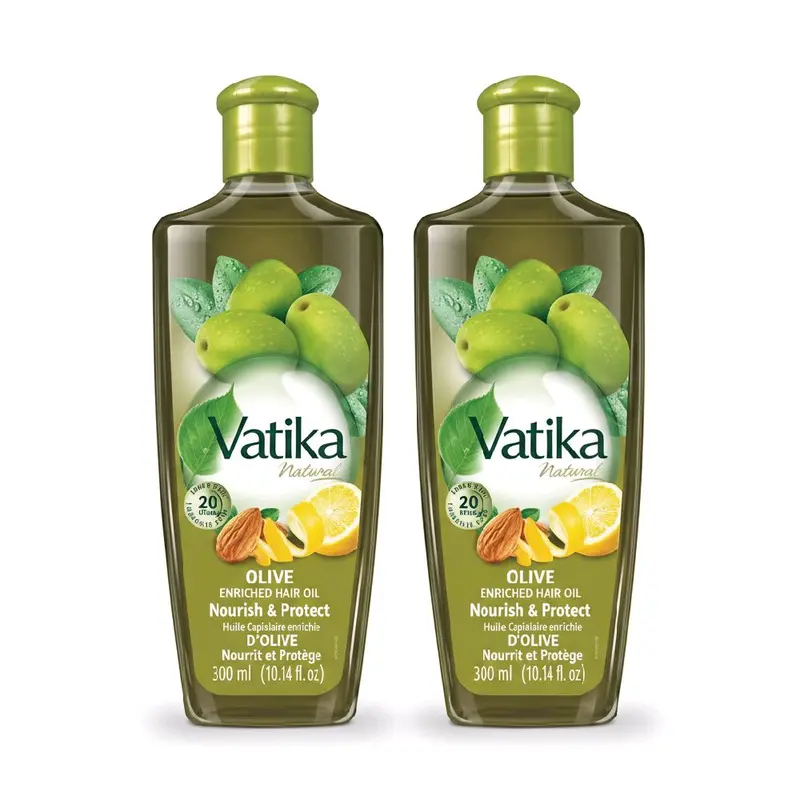Dabur Vatika Olive Enriched Hair Oil 300ml Pack of 2 - Nourishing Indian Oil for Women & Men - Natural, Moisturize Conditioner Gentle  Aceite Capilar Dabur Olive: nutritivo