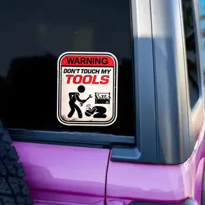 Funny Tool Warning Sticker for Toolbox Laptop Garage Car Window Decor, Bold Mechanic Humor Sign Decal, Waterproof Vinyl Gift for Workshop Desk Accessories Style