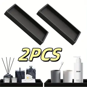 A Set of 2 Pcs Bathroom Vanity Tray for Counter,Non-Slip Rectangular Silicone Tray for Bathroom & Kitchen,Dresser Countertop,Christmas Party Gifts,Hand Tools Kits