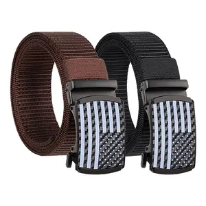 Men's Ratchet Belt—A nylon webbing work belt with an automatic buckle and adjustable fit, suitable for jeans, dress pants, golf, and everyday wear