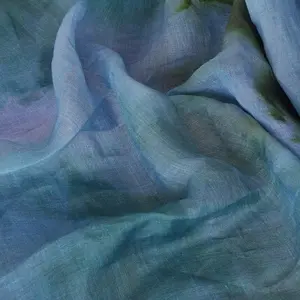 Color Woven Fabric, Tie-Dye Patchwork Print, Lightweight Sheer Durable Chiffon Ribbon, Ideal for Dresses & Handmade Crafts