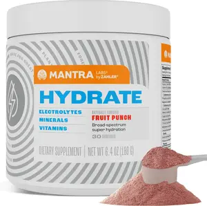 Zahler Mantra Game-Changing, Great-Tasting, Sugar-Free Hydration Supplement, Fruit Punch Flavored, 30 Servings. Healthcare Vitamin