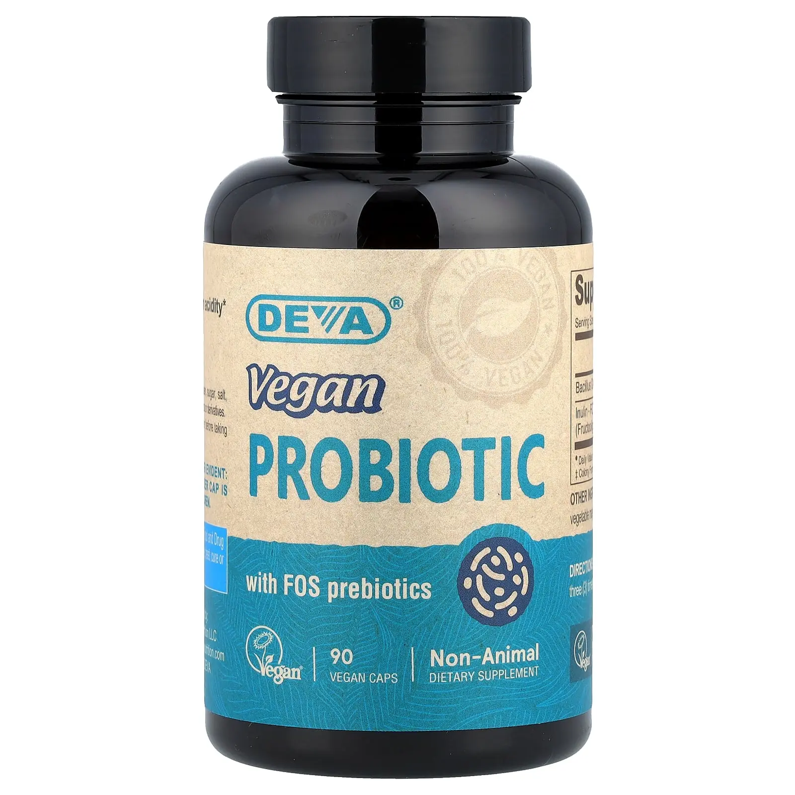 Deva Vegan Probiotic with FOS Prebiotics, 90 Vegan Caps