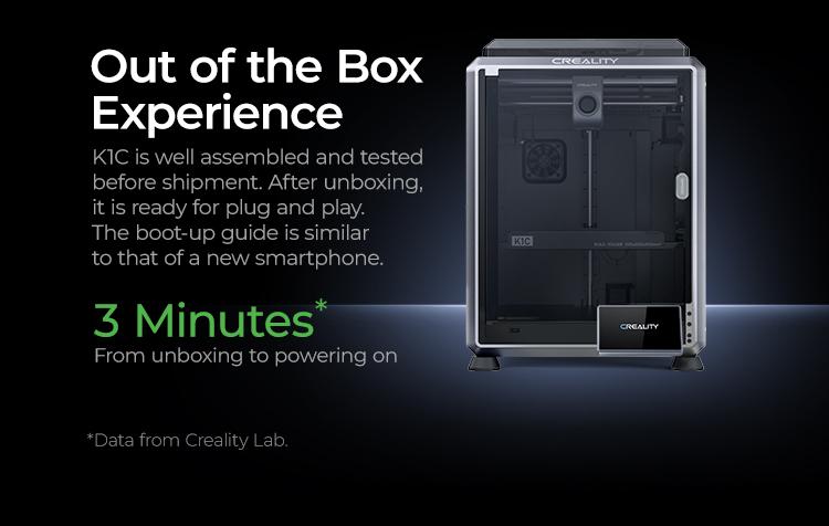 Creality K1C 3D Printer - Advanced Core XY, up to 600mm/s - High-Speed Printing with Clog-free Extruder Kit and AI Camera