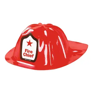 22" Kids Blazing Red Plastic Fire Chief Hats - 12 Pc. 22" Kids Blazing Red Plastic Fire Chief Hats - 12 Pc.