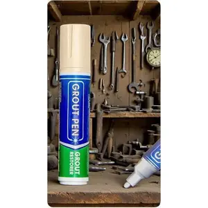 Waterproof Tile Grout Marker: 15mm Wide Tip Grout Colorant Pen, Durable Sealer for Bathroom, Shower, Kitchen - Cream Shade, 20mL Paint Pen, Easy Application, Long-Lasting Finish, Stain-Resistant