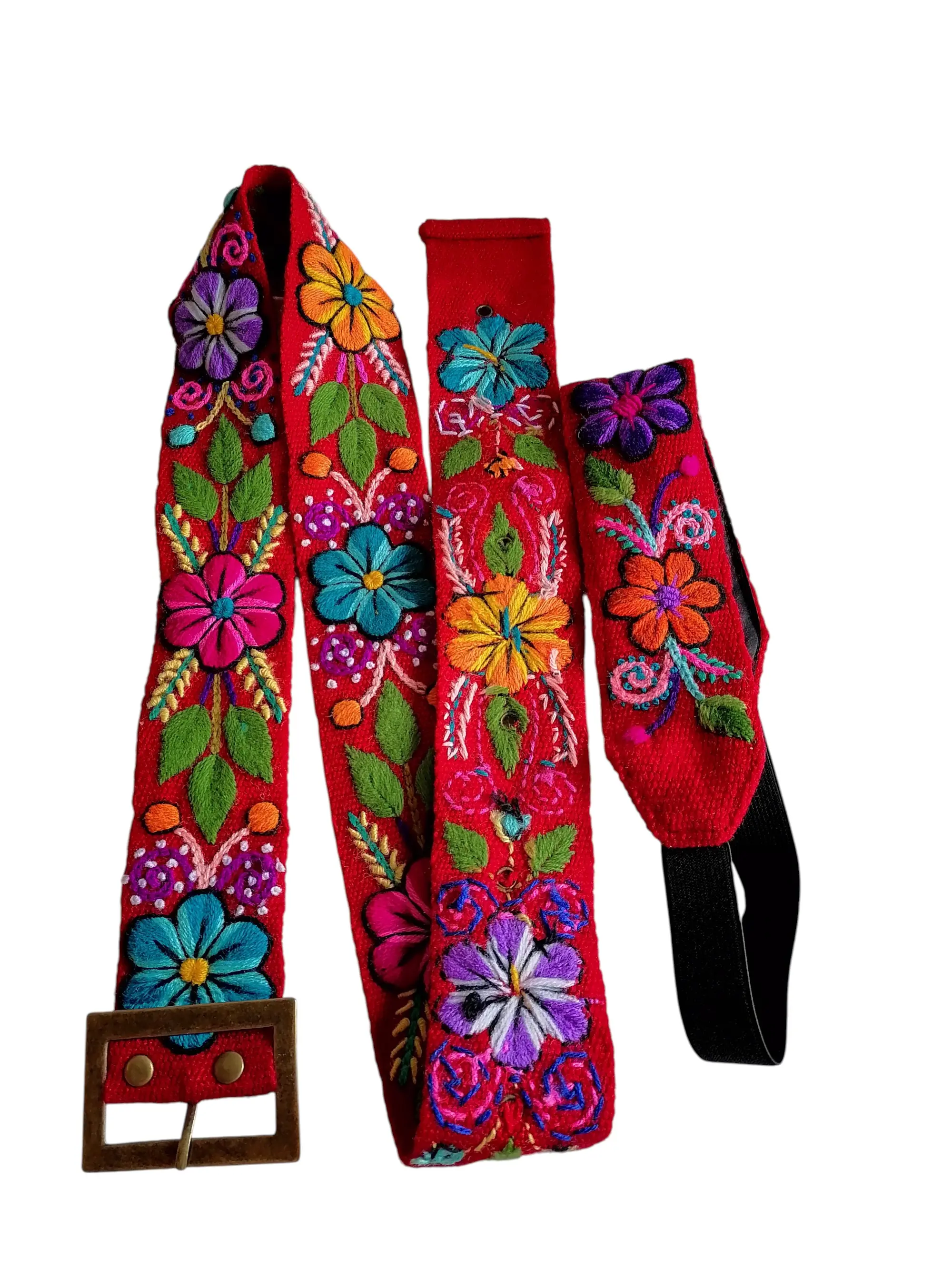 Multicolor Hand Embroidered Floral Headband Belt