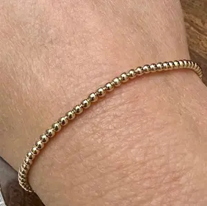 American Flyway Waterfowl 14 Karat Gold-Filled 2.5mm Bead Stacking Bracelet, Fine Jewelry Accessory, Stacking Bracelets